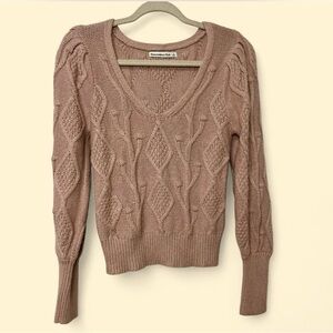 Abercrombie & Fitch Pink Cable Knit Sweater Women’s Small Cottagecore Fairycore